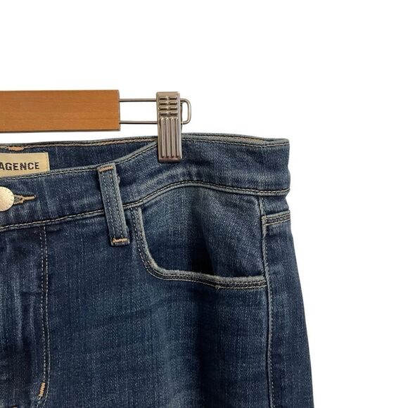 L'agence Dean High Rise Straight Leg Jeans Dark Wash Size 32 - Picture 2 of 6